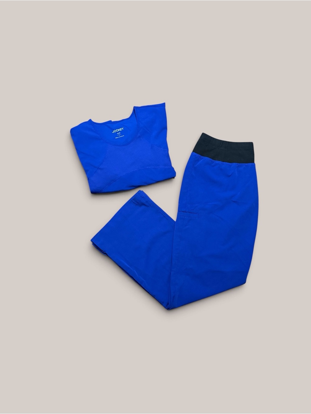 Jockey royal blue top & wide led pant scrub set